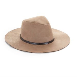 BCBGMaxAzria || Natural Tan Suede Panama Hat OS